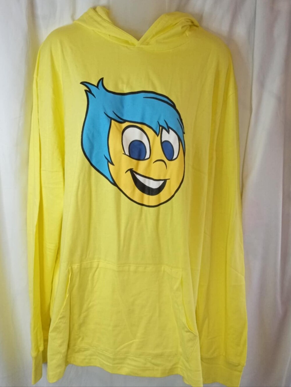 XL Yellow Inside Out 2 Think Positive Long Sleeve Hoodie Shirt Pixar Disney NWOT